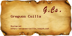 Greguss Csilla névjegykártya